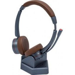 Dacomex Casque UC sans fil BlueTooth Binaural Pearl Blue + socle USB-A