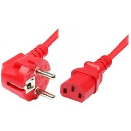 MCAD Cordon d'alimentation PC CEE7 / C13 rouge - 1,8 m