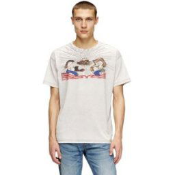 Diesel - T-shirt avec motif graphique en strass - T-Shirts - Homme - Gris M