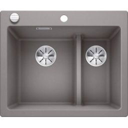 Blanco Pleon 6 Évier Silgranit 523698 61,5 x 51 cm, aluminium métallisé, réversible, télécommande de vidange avec commande rotative