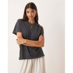 ASOS DESIGN - T-shirt coupe classique - Anthracite dÃ©lavÃ©-Gris Gris XS female