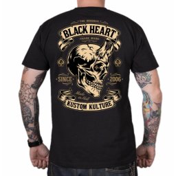 T-shirt homme BLACK HEART - DEVIL SKULL - BLACK - 673