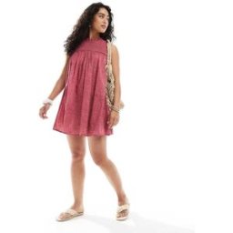 Miss Selfridge - Robe babydoll sans manches - Rouille-Rouge Rouge 34 female