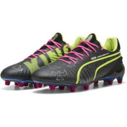 Puma King Ultimate Launch Adults Firm Ground Football Boots Noir/Vert fluo/Rose 9 (43) Male
