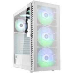 Tour midi Kolink Observatory HF Mesh Boîtier PC blanc 2 ventilateurs pré-installés, 4 ventilateurs LED pré-installés