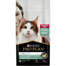 Purina pro plan croquettes liveclear sterilised adult 1+ riche en dinde 2.8kg