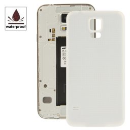 iPartsAcheter pour Samsung Galaxy S5 / G900 Couvercle de porte de boîtier de batterie en plastique d origine avec fonction imperméable à l eau (blanc)