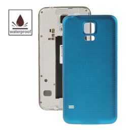 iPartsAcheter pour Samsung Galaxy S5 / G900 Couvercle de porte de boîtier de batterie en plastique d origine avec fonction étanche (bleu)