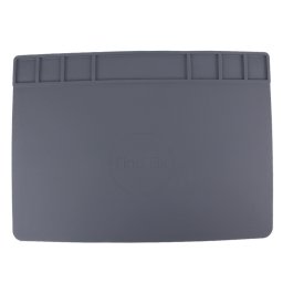 Plate-forme de maintenance haute température résistant à la chaleur Tapis isolant de réparation de silicone, taille: 49.5cm x 34.7cm (gris)