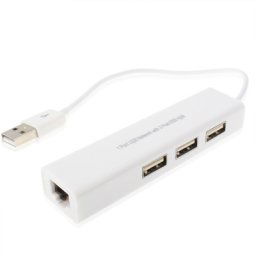 Réseau USB de 1 port avec le hub USB de 3 ports à la carte d adaptateur de LAN Ethernet femelle RJ45 femelle