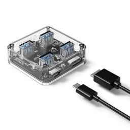 ORICO MH4U-100 USB 3.0 bureau transparent avec câble micro USB de 100 cm