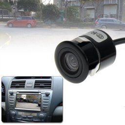 Caméra de vision arrière filaire avec poinçon filaire étanche avec platine, support installé dans le navigateur de voiture ou moniteur de voiture, angle de vision large: 170 degrés (WD004) (noir)