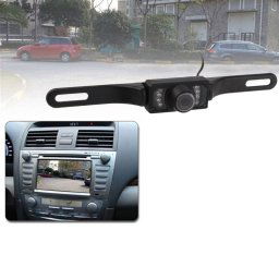Caméra de recul pour voiture à capteur LED, objectif couleur compatible / 135 degrés visible / étanche et capteur de nuit (E300) (noir)