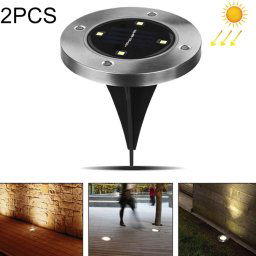 2 PCS 4 LEDs IP44 Imperméable à l eau solaire enterré la lumière, SMD 5050 Lumière blanche sous la lampe au sol à l extérieur de la voie de jardin Decking LED Light