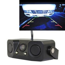 Caméra de voiture PZ-451 LED allume le capteur de stationnement 3 dans 1 moniteur de caméra de vision nocturne avec sonnerie, DC 12V, 720 x 504 pixels, angle de l objectif: 120 degrés