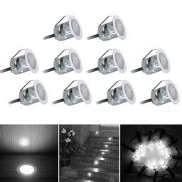 10 PCS 6W Encastré Escalier Souterrain, SMD 2835 500-600LM 2800-3200K Pont Lumière Buried Lampes LED Lampadaire Mur Lumière (Blanc chaud)