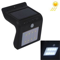 Lumière blanche imperméable d IP65, 8 lumière solaire de mur de sonde de mouvement de LEDs avec le panneau solaire