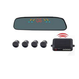 PZ-306-W Stationnement Inversion Buzzer 4.3inch Écran LCD Inverse Capteurs De Stationnement Automatique Sans Fil Stationnement Système D Alarme D alarme Sans Fil avec 4 Radar Arrière
