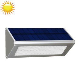 HBT-1606 3.2W Radar capteur solaire Motion Light, 800 LM 48 LEDs SMD 2835 capteur Triangle Energy Saving Wall Light avec panneau solaire et Interrupteur caché pour jardin / Cour / camping en plein air (Argent)