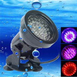 Spots imperméables à l eau de 2.3W, réservoir de poissons amphibie de 36 LED / lumière colorée d aquarium, profondeur imperméable: 1-1.5m (noir)