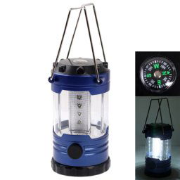 Lumière extérieure de camping, lampe d éclairage réglable de 12 LED avec la boussole (bleu foncé)