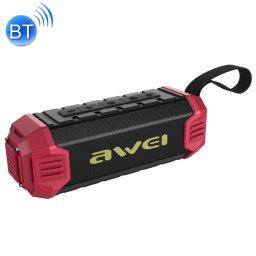Banque de puissance d enceinte Bluetooth awei Y280 IPX4 avec graves améliorés, micro intégré, prise en charge des cartes FM / USB / TF / AUX (rouge)