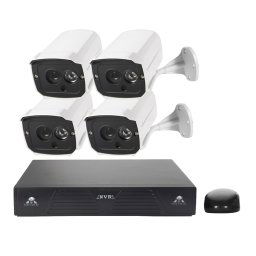 Kit NVR Caméra IP 1.3 Mega Pixel COTIER N4B7M 4Ch 960P P2P, Vision nocturne / Détection de Mouvement, Distance IR: 20m