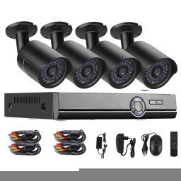 COTIER A4B5 4 canaux 720P 1.0 Mega Pixel 4 x Bullet AHD Kit AHD DVR, support de vision nocturne / détection de mouvement, Distance IR: 20 m (noir)