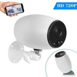 VESAFE VS-DC01 Sécurité HD 720P deux voies audio sans fil Wifi caméra IP, vision nocturne de soutien et détection PIR et carte TF, IP54 étanche (blanc)