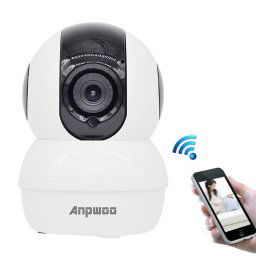 Anpwoo YT006 720P HD WiFi Caméra IP, détection de mouvement de soutien et vision nocturne infrarouge et carte SD (Max 32 Go) (blanc)