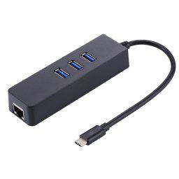 USB-C / Type-C vers 3 Ports USB 3.0 HUB + Adaptateur Gigabit Ethernet RJ45 haute vitesse Adaptateur LAN multifonction