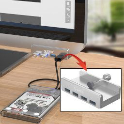 ORICO MH4PU Alliage d aluminium 4 Ports USB 3.0 Clip-type HUB avec 1 m de câble USB, Largeur de Clip Plage: 10-32mm