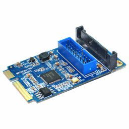 Carte d extension pour PC de bureau MINI PCI-E vers USB 3.0 avant 19 broches (bleu)