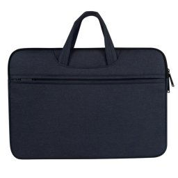 Sac à bandoulière portable respirant à l épaule résistant à l usure, pour 14 pouces et ci-dessous Macbook, Samsung, Lenovo, Sony, DELL Alienware, CHUWI, ASUS, HP (bleu marine)
