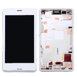 iPartsAcheter pour Sony Xperia Z3 Mini Compact Écran LCD + Écran Tactile Digitizer Assemblée avec Cadre (Blanc)
