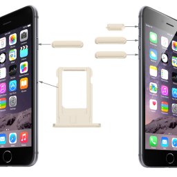 iPartsBuy Original Plateau à cartes & Contrôle du Volume Clé & Verrouillage de l Écran Clé & Mute Interrupteur Clé Vibrateur Kit pour iPhone 6 (Or Clair)