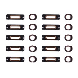 10 PCS iPartsAcheter 2 en 1 pour iPhone SE Port de charge support de retenue + anneau de prise casque (or rose)