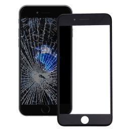 iPartsBuy 2 en 1 pour iPhone 7 (lentille frontale en verre d origine avant + cadre d origine) (Noir)