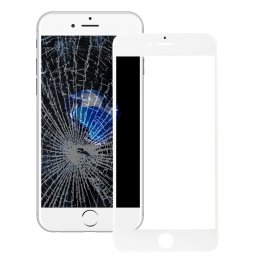 iPartsAcheter pour l iPhone 7 Lentille extérieure en verre d écran avant avec le cadre avant de cadre d écran d affichage à cristaux liquides et l adhésif optiquement clair d OCA (blanc)