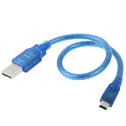 Câble adaptateur USB 2.0 AM à Mini USB mâle, Longueur: 30cm (Bleu)