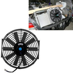12 V 80 W 12 pouce De Voiture Ventilateur De Refroidissement Haute Puissance Modifié Réservoir Ventilateur De Refroidissement Ventilateur Puissant Auto Ventilateur Mini Climatiseur pour Voiture (Noir)