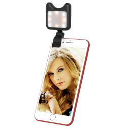 APEXEL APL-FL01 objectif de caméra de téléphone universel Selfie LED remplir la lumière avec Clip, pour iPhone, Samsung, Huawei, Xiaomi, HTC et autres smartphones (Noir)
