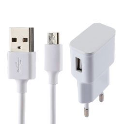 5V 2.1A Intelligent Identification USB Chargeur avec 1 m USB à Micro USB Câble de Recharge, UE Plug pour Galaxy S7 et S7 Edge / LG G4 / Huawei P8 / Xiaomi Mi4 et autres Smartphones (Blanc)