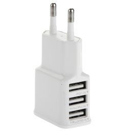 5V 2A UE Plug 3 USB Chargeur Adaptateur, Pour iPhone, Galaxy, Huawei, Xiaomi, LG, HTC et autres téléphones intelligents (Blanc)