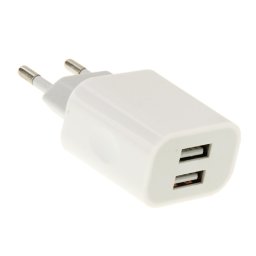 Chargeur USB 2-Ports 5V 2.1A , Pour iPad, iPhone, Galaxy, Huawei, Xiaomi, LG, HTC et autres téléphones intelligents, Périphériques rechargeables (Blanc)