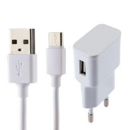 5V 2.1A Intelligent Identification USB Chargeur avec 1 m USB à USB-C / Type-C Câble de Recharge, UE Plug, Pour Galaxy S8 et S8 + / LG G6 / Huawei P10 et P10 Plus / Xiaomi Mi 6 et Max 2 et autres Smartphones ( Blanc)