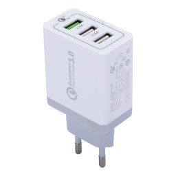 3 ports USB (3A + 2.4A + 2.4A) chargeur rapide chargeur de voyage QC 3.0, prise de l UE, pour iPhone, iPad, Samsung, HTC, Sony, Nokia, LG et autres smartphones