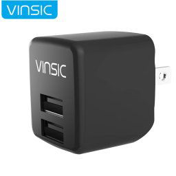 Vinsic 12W 5V 2.4A Sortie Double USB Chargeur Murale USB Chargeur Adaptateur, Pour iPhone 5 / 5s / 5c, iPad, Galaxy, Android et Périphériques USB