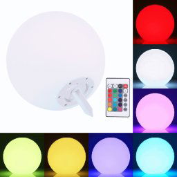 Esmartlive ES-BALL 30cm lumière colorée LED Ball Light avec télécommande, IP68 imperméable à l eau LED décorative (blanc)