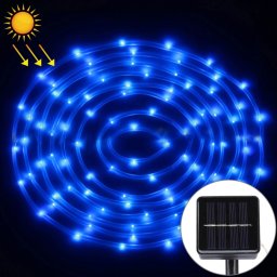 Lumière de corde de boîtier de 5m 400-600LM, panneau solaire résistant à l eau 50 LED avec le câble prolongé par 2m (lumière bleue)